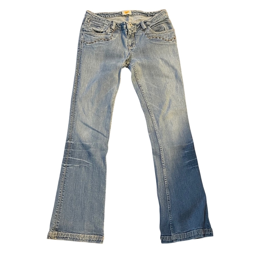 Antik Denim Bootcut Jean Women 31 Light Wash Y2K Western Embroidered Flap Pocket